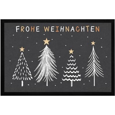 MoonWorks ® Fußmatte Winter Bäume Skandi Style Frohe Weihnachten rutschfest & waschbar schwarz Schwarz 60x40cm MoonWorks ® Fußmatte Winter Bäume Skandi Style Frohe Weihnachten rutschfest & waschbar schwarz Schwarz 60x40cm