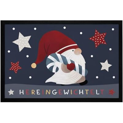 MoonWorks ® Fußmatte Weihnachten Wichtel Hereingewichtelt Wintermotiv Sterne Gnomes Zwerge rutschfest & waschbar Schwarz 60x40cm MoonWorks ® Fußmatte Weihnachten Wichtel Hereingewichtelt Wintermotiv Sterne Gnomes Zwerge rutschfest & waschbar Schwarz 60x40cm