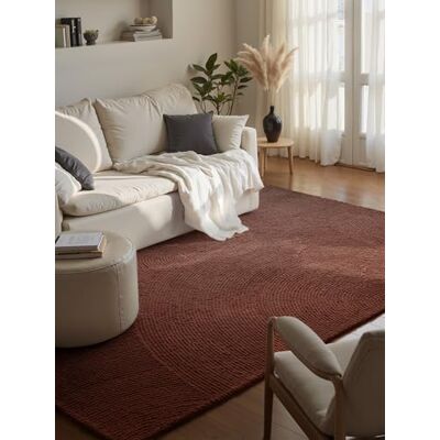 Hanse Home Wollteppich Calmio Natur Wohnzimmerteppich Handgetuftet Hygge Skandi, Boho Teppich Wolle für Wohnzimmer, Schlafzimmer, Esszimmer, Flur Rot Braun, 160x230 cm Hanse Home Wollteppich Calmio Natur Wohnzimmerteppich Handgetuftet Hygge Skandi, Boho Teppich Wolle für Wohnzimmer, Schlafzimmer, Esszimmer, Flur Rot Braun, 160x230 cm