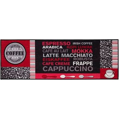 andiamo Teppich Läufer Cafe Creme Küchenläufer Flur Läufer mit Kaffe Schriftzügen Küchenteppich Küchenläufer 50 x 150 cm Grau-rot andiamo Teppich Läufer Cafe Creme Küchenläufer Flur Läufer mit Kaffe Schriftzügen Küchenteppich Küchenläufer 50 x 150 cm Grau-rot