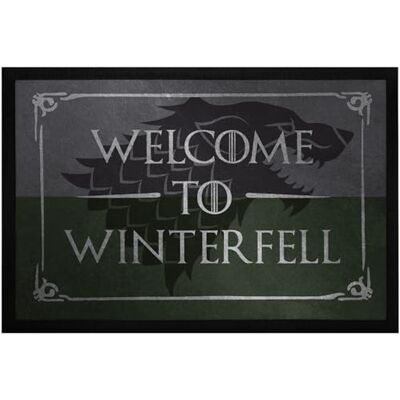 MoonWorks ® Fußmatte Spruch Welcome to Winterfell Willkommen Türmatte Wolf Serienfan Fantasy rutschfest & waschbar Schwarz 60x40cm MoonWorks ® Fußmatte Spruch Welcome to Winterfell Willkommen Türmatte Wolf Serienfan Fantasy rutschfest & waschbar Schwarz 60x40cm