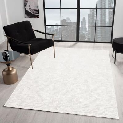 VIMODA Teppich Wohnzimmer Kurzflor Schlafzimmer läufer Hochtief-Muster/ 3D-Effekt Boho,Farbe:Creme;Maße:80x300 cm VIMODA Teppich Wohnzimmer Kurzflor Schlafzimmer läufer Hochtief-Muster/ 3D-Effekt Boho,Farbe:Creme;Maße:80x300 cm