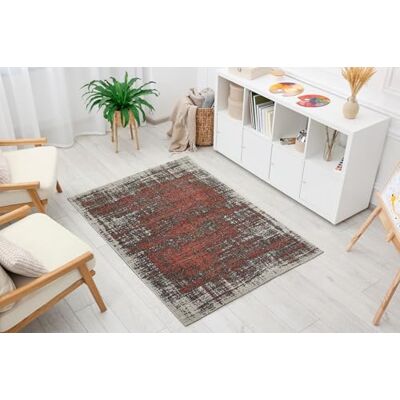andiamo Webteppich moderner stilvoller Kurzflor Teppich robust und pflegeleicht aus 100% Polypropylen geeignet für Fußbodenheizung und Saugroboter 200 x 290 cm Streifen Grau-Koralle andiamo Webteppich moderner stilvoller Kurzflor Teppich robust und pflegeleicht aus 100% Polypropylen geeignet für Fußbodenheizung und Saugroboter 200 x 290 cm Streifen Grau-Koralle
