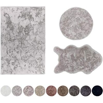 Schöner Wohnen Kollektion Hochwertiger Kunstfell Teppich flauschig Teppich Wohnzimmer Hochflorteppich Lammfell Schaffell Dekofell rechteckig Silber 120 x 180 cm Schöner Wohnen Kollektion Hochwertiger Kunstfell Teppich flauschig Teppich Wohnzimmer Hochflorteppich Lammfell Schaffell Dekofell rechteckig Silber 120 x 180 cm