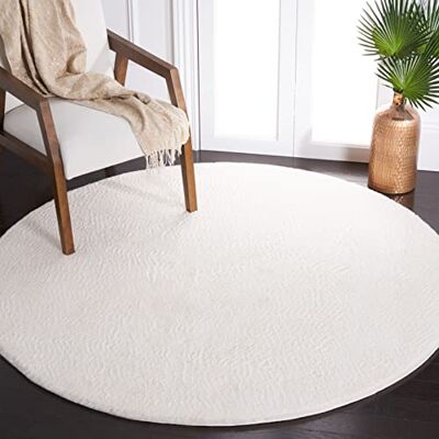 Safavieh - Teppich Polyester Weiß 120x120cm - White - Rug Safavieh - Teppich Polyester Weiß 120x120cm - White - Rug