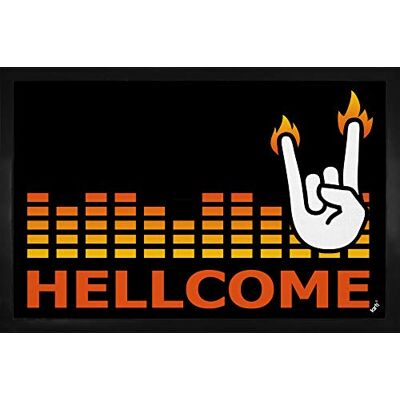 1art1 Heavy Metal Hellcome Fußmatte Dekomatte Innenbereich Design Türmatte 60x40 cm 1art1 Heavy Metal Hellcome Fußmatte Dekomatte Innenbereich Design Türmatte 60x40 cm