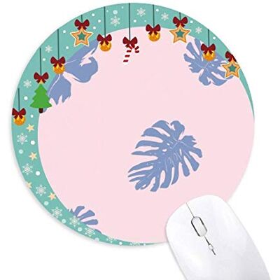 Blue Powder Abstract Plants Art Mouse Pad Jingling Bell Round Rubber Mat Blue Powder Abstract Plants Art Mouse Pad Jingling Bell Round Rubber Mat