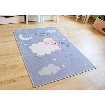 Steffensmeier Kinderteppich Tiere für Mädchen und Jungen Sweet Dreams Collection Schaf in Hellgrau, Größe: 140x200 cm Steffensmeier Kinderteppich Tiere für Mädchen und Jungen Sweet Dreams Collection Schaf in Hellgrau, Größe: 140x200 cm