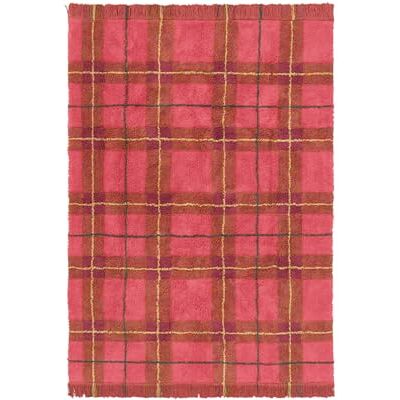 Lorena Canals Waschbarer Kinderteppich, Tartan, Rot, Vintage, Textildekoration, 90 x 120 cm Lorena Canals Waschbarer Kinderteppich, Tartan, Rot, Vintage, Textildekoration, 90 x 120 cm