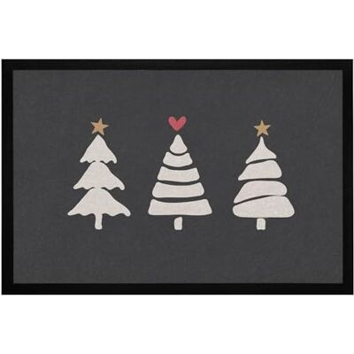 MoonWorks ® Fußmatte Winter Bäume Skandi Style Frohe Weihnachten rutschfest & waschbar schwarz Schwarz 60x40cm MoonWorks ® Fußmatte Winter Bäume Skandi Style Frohe Weihnachten rutschfest & waschbar schwarz Schwarz 60x40cm
