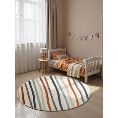Hanse Home Adventures Kinderteppich Rund Linnea Kinderzimmerteppich Streifen, Bunt, Linien Motiv, Spielteppich, Junge, Mädchen, Teppich Kinderzimmer, Wohnzimmer Creme Mulitfarben, Ø 160 cm Hanse Home Adventures Kinderteppich Rund Linnea Kinderzimmerteppich Streifen, Bunt, Linien Motiv, Spielteppich, Junge, Mädchen, Teppich Kinderzimmer, Wohnzimmer Creme Mulitfarben, Ø 160 cm
