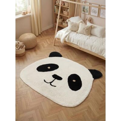Hanse Home Kinderteppich Patsy Pflegeleichter Teppich Junge Mädchen, rutschfest & Waschbarer Formteppich Panda, Kinderzimmer Weicher Spielteppich, Spielunterlage Creme Schwarz, 103x120cm Hanse Home Kinderteppich Patsy Pflegeleichter Teppich Junge Mädchen, rutschfest & Waschbarer Formteppich Panda, Kinderzimmer Weicher Spielteppich, Spielunterlage Creme Schwarz, 103x120cm
