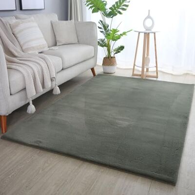 SIMPEX Rabbit Hochflor Teppich Läufer 60x110 cm Grün Shaggy Modern Flauschig Weich Fellteppich Kunstfell Einfarbig für Flur Schlafzimmer Kinderzimmer SIMPEX Rabbit Hochflor Teppich Läufer 60x110 cm Grün Shaggy Modern Flauschig Weich Fellteppich Kunstfell Einfarbig für Flur Schlafzimmer Kinderzimmer