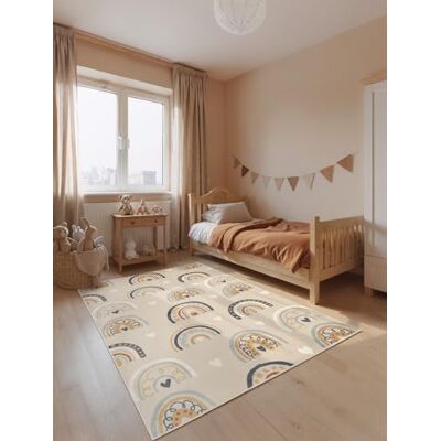 Hanse Home Adventures Kinderteppich Bowie Kinderzimmerteppich Regenbogen, Herz Motive, Bogen, Spielteppich Bunt, Junge, Mädchen, Teppich Kinderzimmer, Wohnzimmer Beige Mulitfarben, 200x290 cm Hanse Home Adventures Kinderteppich Bowie Kinderzimmerteppich Regenbogen, Herz Motive, Bogen, Spielteppich Bunt, Junge, Mädchen, Teppich Kinderzimmer, Wohnzimmer Beige Mulitfarben, 200x290 cm