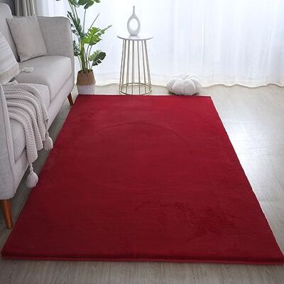 Carpetsale24 Rabbit Hochflor Teppich Läufer 80x150 cm Rot Shaggy Modern Flauschig Weich Fellteppich Kunstfell Einfarbig für Flur Schlafzimmer Kinderzimmer Carpetsale24 Rabbit Hochflor Teppich Läufer 80x150 cm Rot Shaggy Modern Flauschig Weich Fellteppich Kunstfell Einfarbig für Flur Schlafzimmer Kinderzimmer