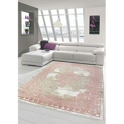 Merinos Wohnzimmerteppich mit Ornamenten Teppich Vintage in Rosa Beige Creme Größe 120x170 cm Merinos Wohnzimmerteppich mit Ornamenten Teppich Vintage in Rosa Beige Creme Größe 120x170 cm