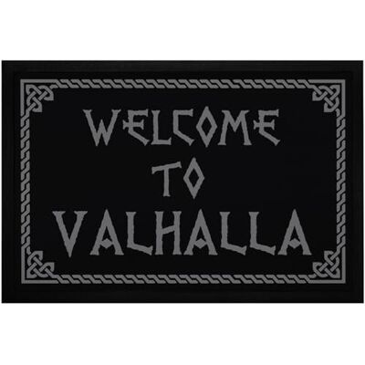 MoonWorks ® Fußmatte mit Spruch Welcome to Valhalla Wikinger Viking Willkommen rutschfest & waschbar Schwarz 60x40cm MoonWorks ® Fußmatte mit Spruch Welcome to Valhalla Wikinger Viking Willkommen rutschfest & waschbar Schwarz 60x40cm