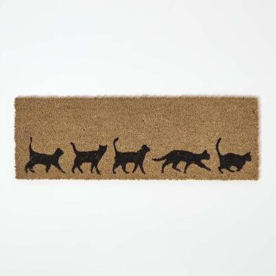 Homescapes rutschfeste Fußmatte Katzen, Kokosmatte 25x75 cm, schmale Fussmatte Kokosfaser mit Anti-Rutsch-Beschichtung, Katzenmotiv Eingangsmatte Homescapes rutschfeste Fußmatte Katzen, Kokosmatte 25x75 cm, schmale Fussmatte Kokosfaser mit Anti-Rutsch-Beschichtung, Katzenmotiv Eingangsmatte