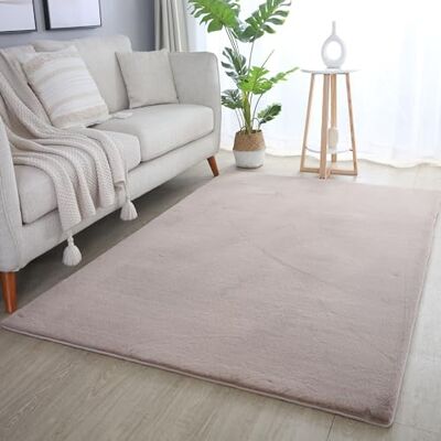 SIMPEX Rabbit Hochflor Teppich Läufer 60x110 cm Beige Shaggy Modern Flauschig Weich Fellteppich Kunstfell Einfarbig für Flur Schlafzimmer Kinderzimmer SIMPEX Rabbit Hochflor Teppich Läufer 60x110 cm Beige Shaggy Modern Flauschig Weich Fellteppich Kunstfell Einfarbig für Flur Schlafzimmer Kinderzimmer