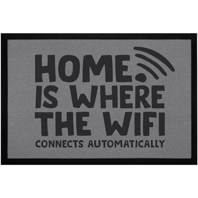 MoonWorks ® Fußmatte Home is Where the WiFi Connects Automatically Spruch lustig rutschfest & waschbar Schwarz 60x40cm MoonWorks ® Fußmatte Home is Where the WiFi Connects Automatically Spruch lustig rutschfest & waschbar Schwarz 60x40cm