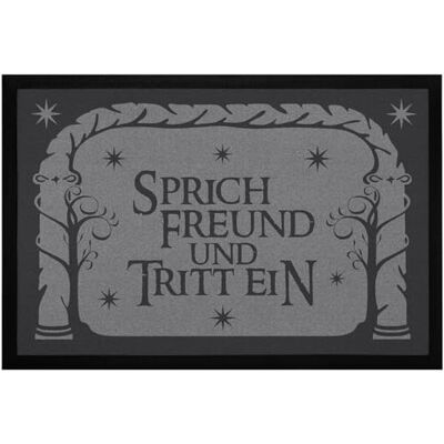 MoonWorks ® Fußmatte mit Spruch Sprich Freund und Tritt EIN Losungswort Film-Zitat Fantasy rutschfest & waschbar Schwarz 60x40cm MoonWorks ® Fußmatte mit Spruch Sprich Freund und Tritt EIN Losungswort Film-Zitat Fantasy rutschfest & waschbar Schwarz 60x40cm