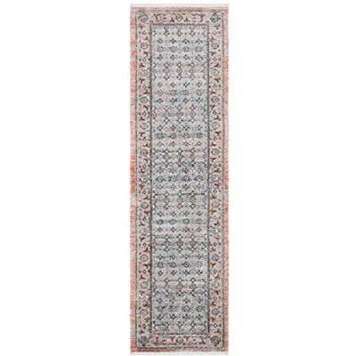 Safavieh Zeitgenössische Teppich für Wohnzimmer, Esszimmer, Schlafzimmer Shivan Collection, Kurzer Flor, Blau und Rose, 66 X 244 cm Safavieh Zeitgenössische Teppich für Wohnzimmer, Esszimmer, Schlafzimmer Shivan Collection, Kurzer Flor, Blau und Rose, 66 X 244 cm