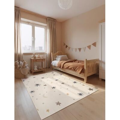 Hanse Home Adventures Kinderteppich Moony Kinderzimmerteppich Mond, Sterne, Himmel Motive, Junge, Mädchen, Teppich Kinderzimmer, Wohnzimmer Creme Multifarben, 120x170 cm Hanse Home Adventures Kinderteppich Moony Kinderzimmerteppich Mond, Sterne, Himmel Motive, Junge, Mädchen, Teppich Kinderzimmer, Wohnzimmer Creme Multifarben, 120x170 cm
