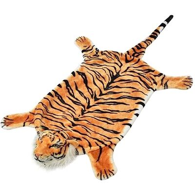 vidaXL Teppich Tigerfell 144cm Braun Plüsch Kunstfell Bettvorleger Dekoration vidaXL Teppich Tigerfell 144cm Braun Plüsch Kunstfell Bettvorleger Dekoration