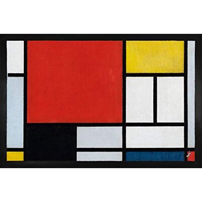 1art1 Piet Mondrian Komposition Mit Großer Roter Fläche, 1921 Fußmatte Dekomatte Innenbereich Design Türmatte 60x40 cm 1art1 Piet Mondrian Komposition Mit Großer Roter Fläche, 1921 Fußmatte Dekomatte Innenbereich Design Türmatte 60x40 cm