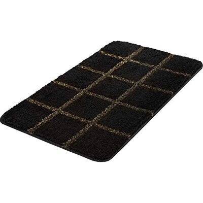 Kleine Wolke Badteppich Grid, Schwarz-Gold 60x100 cm schwarz Kleine Wolke Badteppich Grid, Schwarz-Gold 60x100 cm schwarz