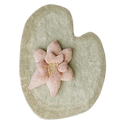Lorena Canals Puffy Lily Teppich mit Kissen, 140 x 160 cm, grün/Rose Lorena Canals Puffy Lily Teppich mit Kissen, 140 x 160 cm, grün/Rose