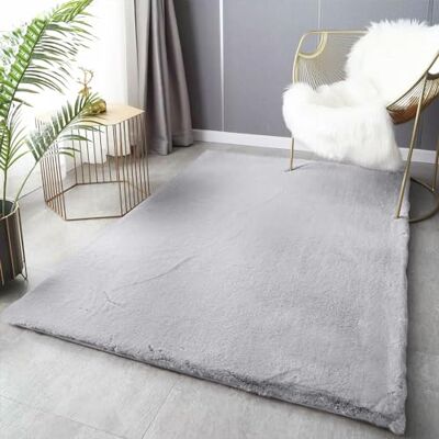 VIMODA Fellteppich Deluxe waschbar, sanfter Hochflor-Teppich einfarbig, kuschelig für Ihr Wohnzimmer oder Schlafzimmer,Farbe:Silber;Maße:160x230 cm VIMODA Fellteppich Deluxe waschbar, sanfter Hochflor-Teppich einfarbig, kuschelig für Ihr Wohnzimmer oder Schlafzimmer,Farbe:Silber;Maße:160x230 cm