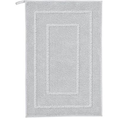 Kleine Wolke Badteppich NICO Silbergrau 50 x 80 cm Rutschhemmende Unterseite, für Fußbodenheizung, maschinenwaschbar, 100% Polyester Kleine Wolke Badteppich NICO Silbergrau 50 x 80 cm Rutschhemmende Unterseite, für Fußbodenheizung, maschinenwaschbar, 100% Polyester