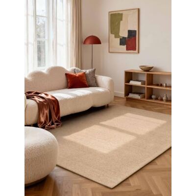 ELLE Decoration Puristic Wollteppich Knots, Natürlich & Handgemacht, Bouclé Teppich Einfarbig, Natur Wohnzimmerteppich, feines Loop Design für Wohzimmer, Schlafzimmer Beige, 160x230 cm ELLE Decoration Puristic Wollteppich Knots, Natürlich & Handgemacht, Bouclé Teppich Einfarbig, Natur Wohnzimmerteppich, feines Loop Design für Wohzimmer, Schlafzimmer Beige, 160x230 cm