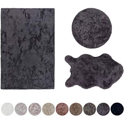 Schöner Wohnen Kollektion Hochwertiger Kunstfell Teppich flauschig Teppich Wohnzimmer Hochflorteppich Lammfell Schaffell Dekofell rechteckig anthrazit 120 x 180 cm Schöner Wohnen Kollektion Hochwertiger Kunstfell Teppich flauschig Teppich Wohnzimmer Hochflorteppich Lammfell Schaffell Dekofell rechteckig anthrazit 120 x 180 cm