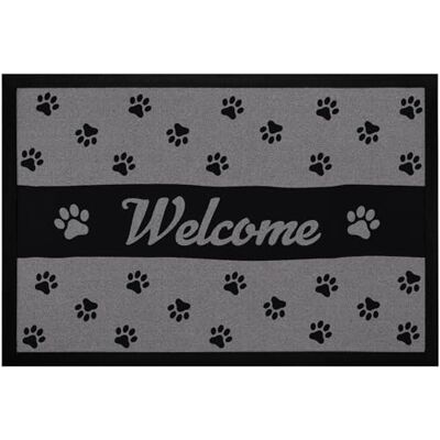 MoonWorks ® Fußmatte Welcome Pfote Hund Katze Türmatte für Haustierbesitzer rutschfest & waschbar Schwarz 60x40cm MoonWorks ® Fußmatte Welcome Pfote Hund Katze Türmatte für Haustierbesitzer rutschfest & waschbar Schwarz 60x40cm