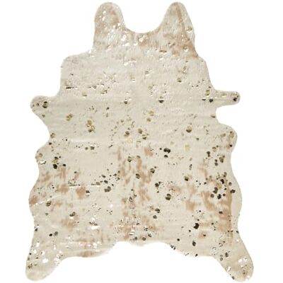 Beliani Kunstfell Teppich Kuhmuster beige mit goldenen Sprenkeln 130x170 cm Bogong Beliani Kunstfell Teppich Kuhmuster beige mit goldenen Sprenkeln 130x170 cm Bogong