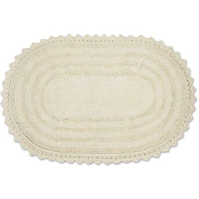 DII Crochet Collection Wende-Badematte, groß, oval, 53 x 86 cm, gebrochenes Weiß DII Crochet Collection Wende-Badematte, groß, oval, 53 x 86 cm, gebrochenes Weiß
