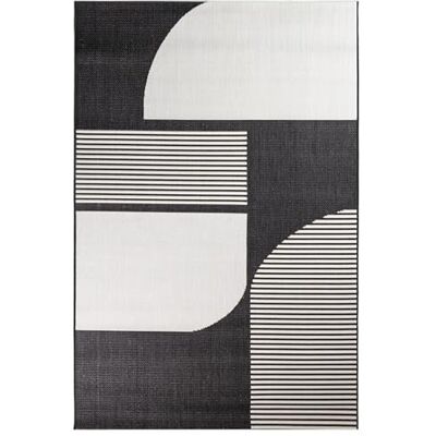 Primaflor - Ideen in Textil Primaflor Flachgewebter Teppich Eldorado Zen Lines 120x170cm Für Innen & Außen Outdoorteppich Schwarz-Weiß Primaflor - Ideen in Textil Primaflor Flachgewebter Teppich Eldorado Zen Lines 120x170cm Für Innen & Außen Outdoorteppich Schwarz-Weiß