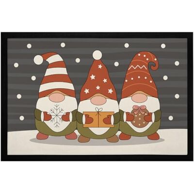MoonWorks ® Fußmatte Weihnachten Wichtel Wintermotiv Schneeflocken Gnomes Zwerge Skandi-Stil rutschfest & waschbar Schwarz 60x40cm MoonWorks ® Fußmatte Weihnachten Wichtel Wintermotiv Schneeflocken Gnomes Zwerge Skandi-Stil rutschfest & waschbar Schwarz 60x40cm