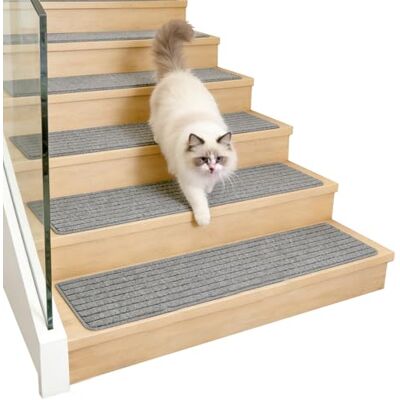 HAOSJINY 15 Stück Treppenstufen Teppich Selbstklebend, 75x20 cm Teppich Stufenmatten für Holztreppen, Teppich Treppe rutschfest Waschbar Dick & Geräuschdämmend für Haustiere und Familien (Grau) HAOSJINY 15 Stück Treppenstufen Teppich Selbstklebend, 75x20 cm Teppich Stufenmatten für Holztreppen, Teppich Treppe rutschfest Waschbar Dick & Geräuschdämmend für Haustiere und Familien (Grau)