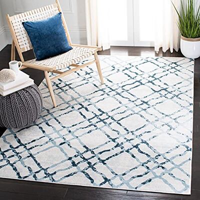 Safavieh Traditionell Teppich für Wohnzimmer, Esszimmer, Schlafzimmer Isabella Collection, Kurzer Flor, Elfenbein und Türkis, 91 X 152 cm Safavieh Traditionell Teppich für Wohnzimmer, Esszimmer, Schlafzimmer Isabella Collection, Kurzer Flor, Elfenbein und Türkis, 91 X 152 cm