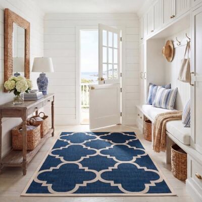Safavieh Courtyard - 120x170 cm - Marine/Beige - Indoor/Outdoor Teppich Safavieh Courtyard - 120x170 cm - Marine/Beige - Indoor/Outdoor Teppich