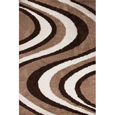 Lalee 347186662 Designer Hochflor Shaggy Teppich Weich Muster Wellen Größe 200 x 290 cm, braun/beige/Silber Lalee 347186662 Designer Hochflor Shaggy Teppich Weich Muster Wellen Größe 200 x 290 cm, braun/beige/Silber