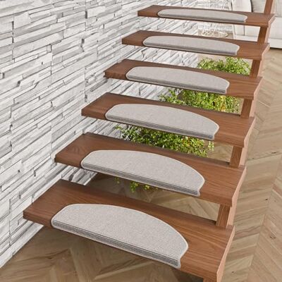 Snapstyle Natur Sisal Stufenmatte Halbrund Einfarbig, Größe/Ausführung/Menge:18x56 cm (halbrund) 15 Stck., Farbe:Grau Snapstyle Natur Sisal Stufenmatte Halbrund Einfarbig, Größe/Ausführung/Menge:18x56 cm (halbrund) 15 Stck., Farbe:Grau