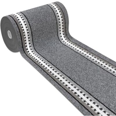 Emmevi Teppich für Küche, rutschfest, mit Bordüre für Eingangsbereich, Treppe, waschbar, Modell: Alexa, Maße: 50 x 110 cm, Grau Emmevi Teppich für Küche, rutschfest, mit Bordüre für Eingangsbereich, Treppe, waschbar, Modell: Alexa, Maße: 50 x 110 cm, Grau