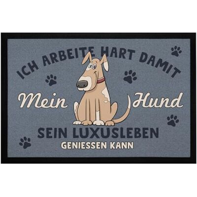 MoonWorks ® Fußmatte mit Spruch Ich arbeite hart, damit Mein Hund Sein Luxusleben geniessen kann rutschfest & waschbar Schwarz 60x40cm MoonWorks ® Fußmatte mit Spruch Ich arbeite hart, damit Mein Hund Sein Luxusleben geniessen kann rutschfest & waschbar Schwarz 60x40cm