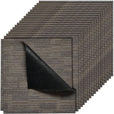 VEVOR Teppichfliesen 609,6 x 609,6 x 6 mm, 24er-Pack, modularer Teppichboden mit Fläche von 9 m², Teppich Bodenbelag, einfacher DIY-Austausch für Wohnzimmer und Büro, Grau und Braun VEVOR Teppichfliesen 609,6 x 609,6 x 6 mm, 24er-Pack, modularer Teppichboden mit Fläche von 9 m², Teppich Bodenbelag, einfacher DIY-Austausch für Wohnzimmer und Büro, Grau und Braun