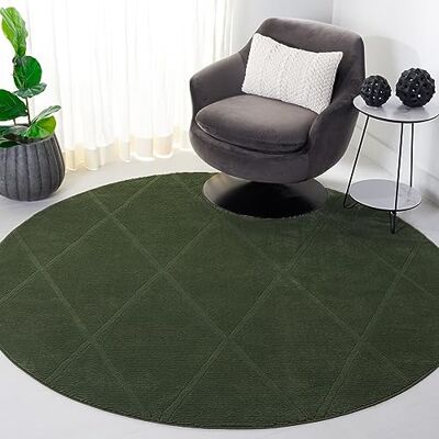 Safavieh Zeitgenössische Teppich für Wohnzimmer, Esszimmer, Schlafzimmer Revive Collection, Kurzer Flor, Grün, 200 x 200 cm Safavieh Zeitgenössische Teppich für Wohnzimmer, Esszimmer, Schlafzimmer Revive Collection, Kurzer Flor, Grün, 200 x 200 cm