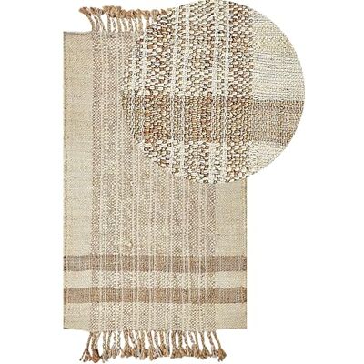 Beliani Jute Teppich - Beige - 80x150cm - Rechteckig - Boho Stil Beliani Jute Teppich - Beige - 80x150cm - Rechteckig - Boho Stil